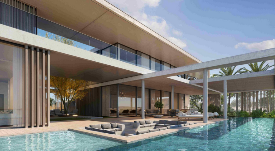 Render of the Four Seasons Wellness Resort in Amaala Triple Bay